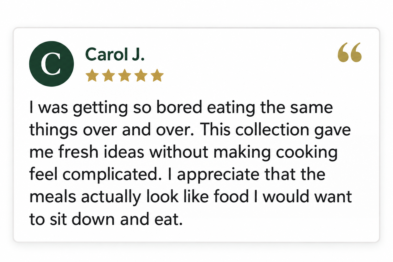 5-star review from Carol J.
