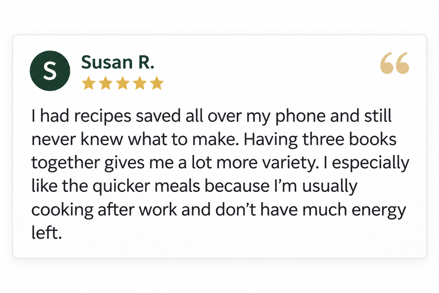 5-star review from Susan R.